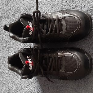 New boy's Answer2 orthopedic black leather upper lace up hi top shoes, sz 2.5 W
